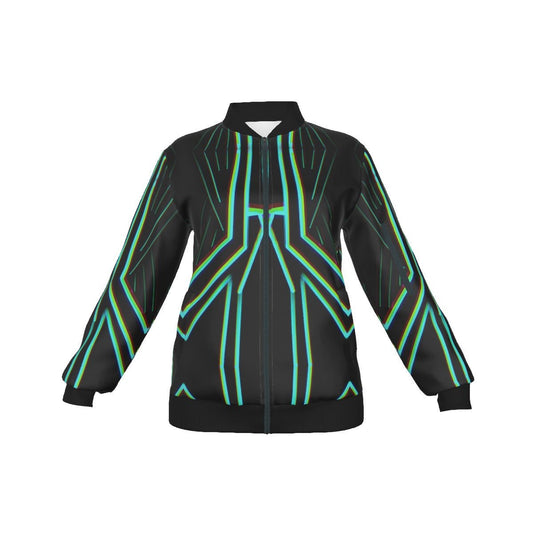 Cyber Women's Jacket – Psychedelic All - Over Print | Rave & Festival Outerwear | Melted Glam - Jacket - Melted Glam LLC