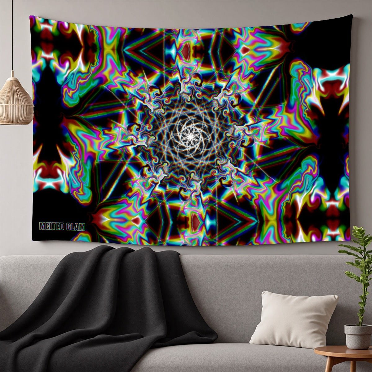 Melted Dimension Decorative Tapestry – Psychedelic Festival Wall Art | Melted Glam - Tapestry - Melted Glam LLC