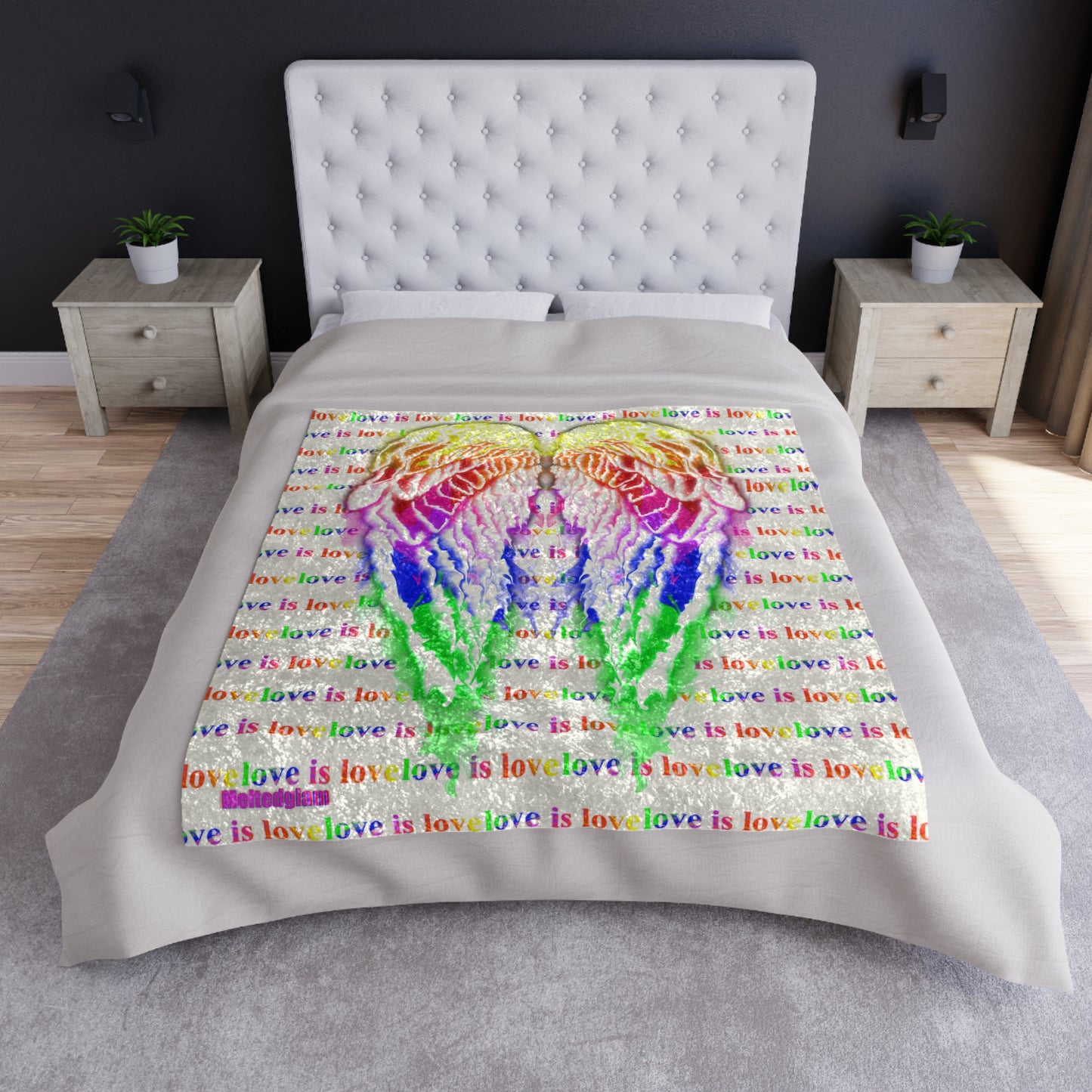 Love is love pride Crushed Velvet Blanket Rave / festival / psychedelic vibe