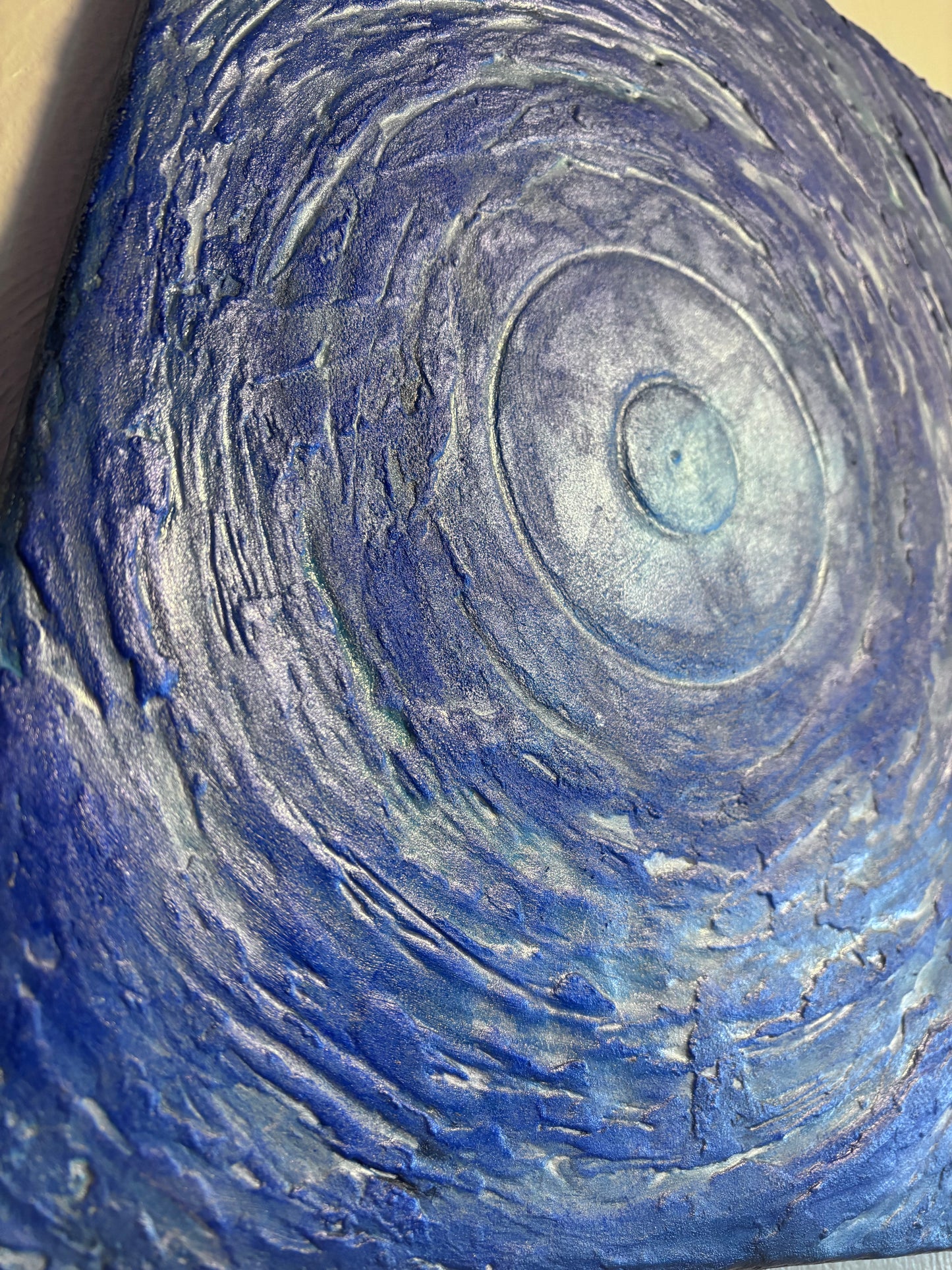 Ripple of Consciousness – Modern Blue Plaster Abstract Canvas (11x14 Original) - Original Painting - Melted Glam LLC