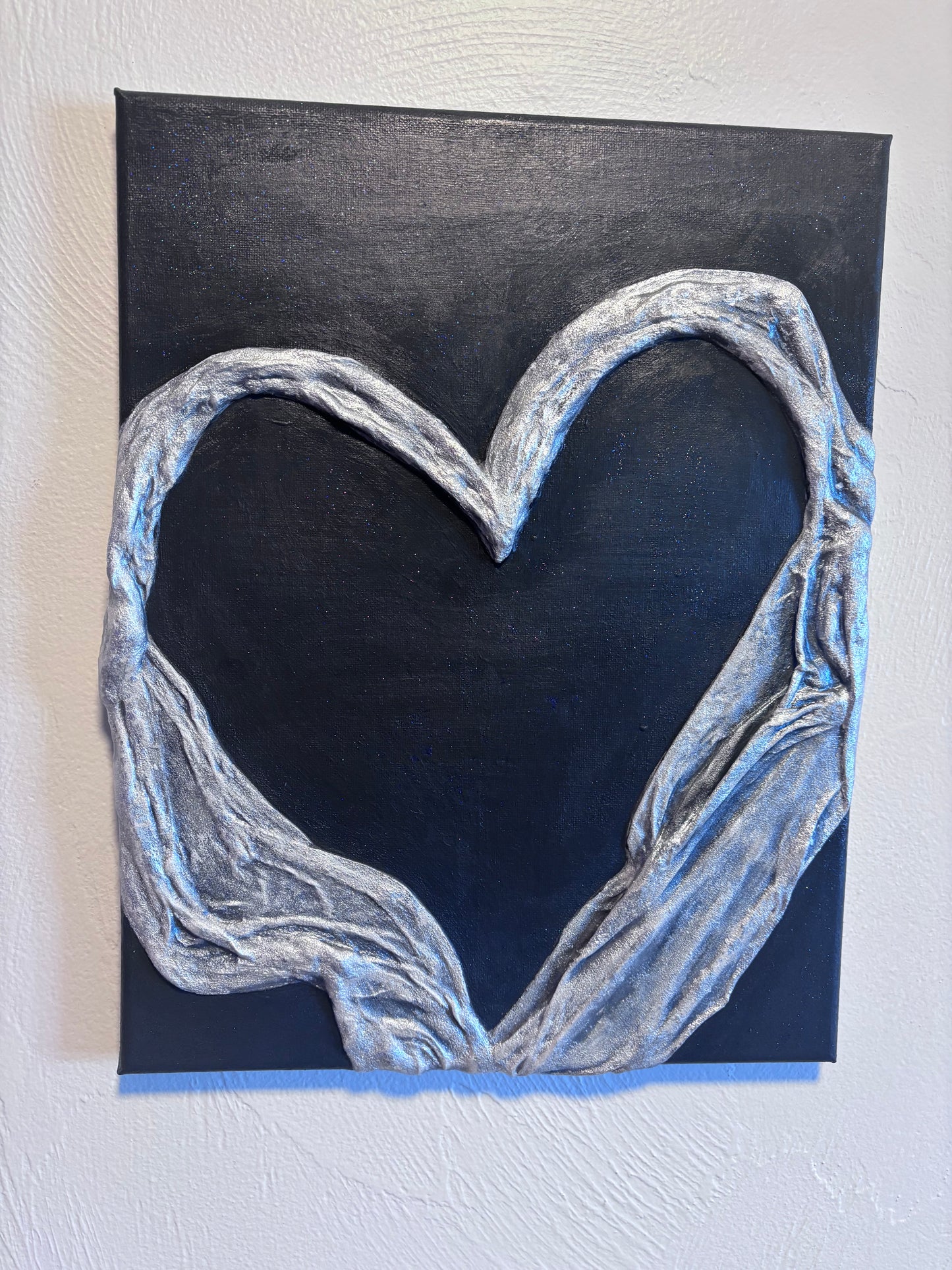 Cherish – The Gray Heart | Original Plaster Painting by Melted Glam