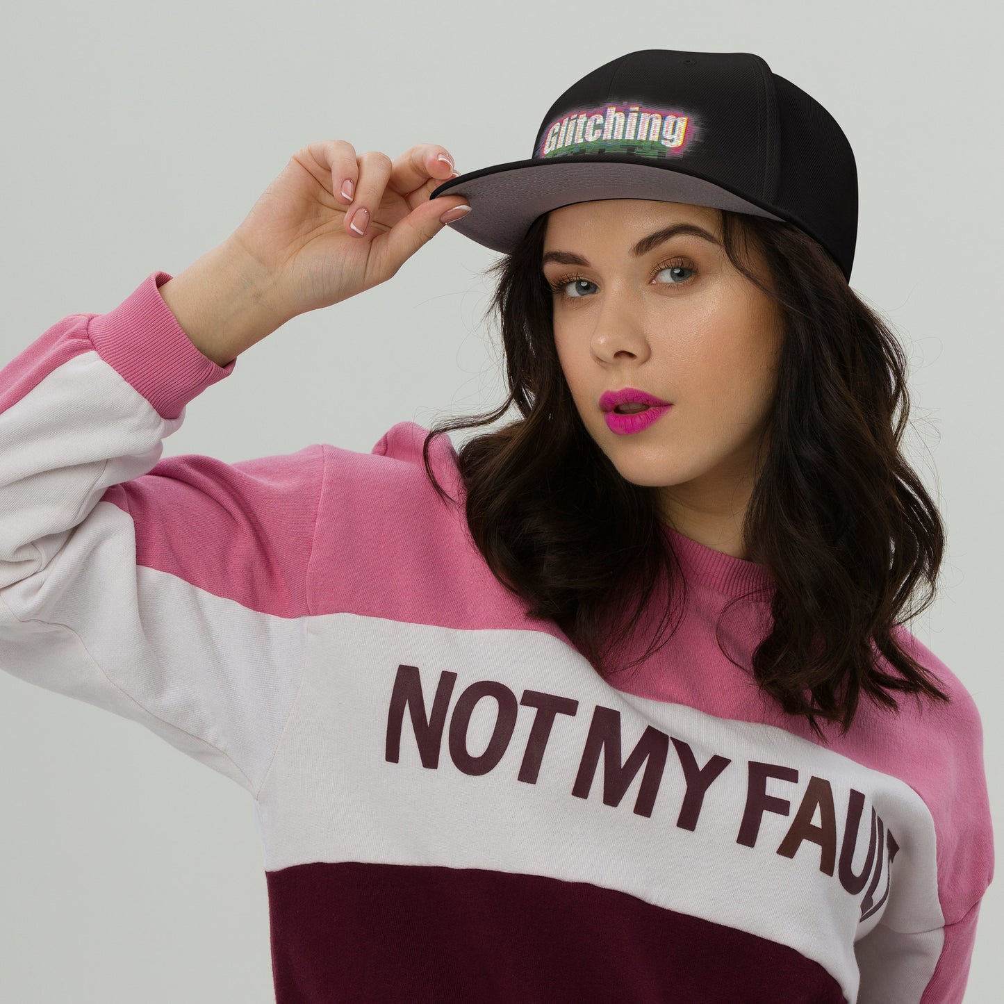 Glitching Snapback Hat