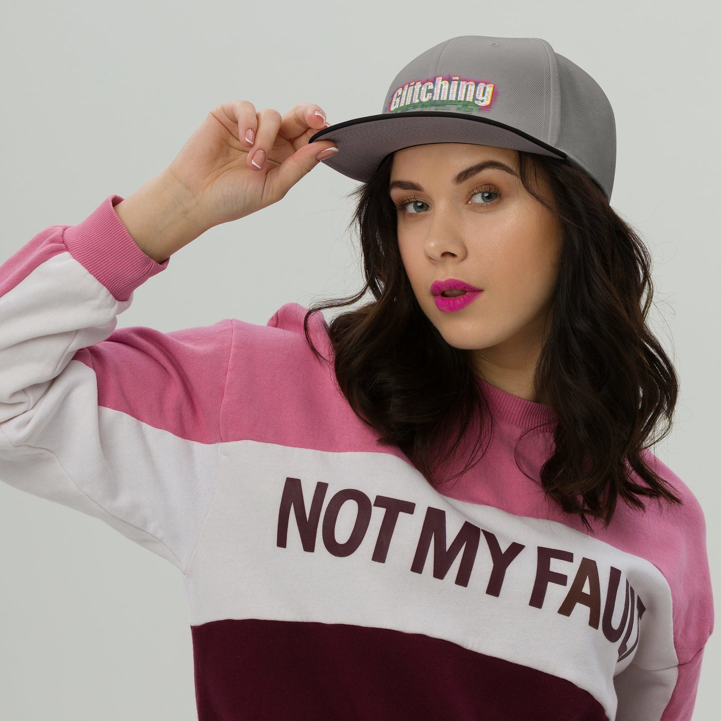 Glitching Snapback Hat