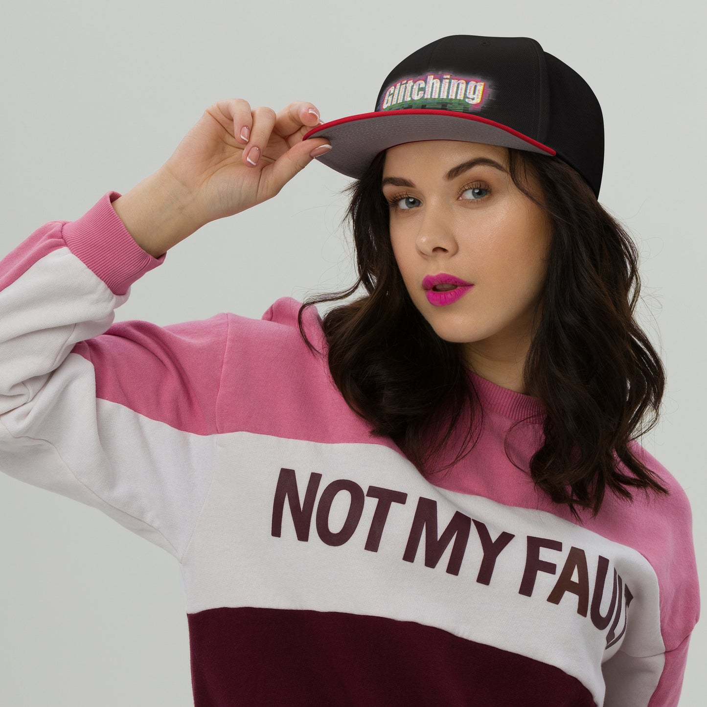 Glitching Snapback Hat