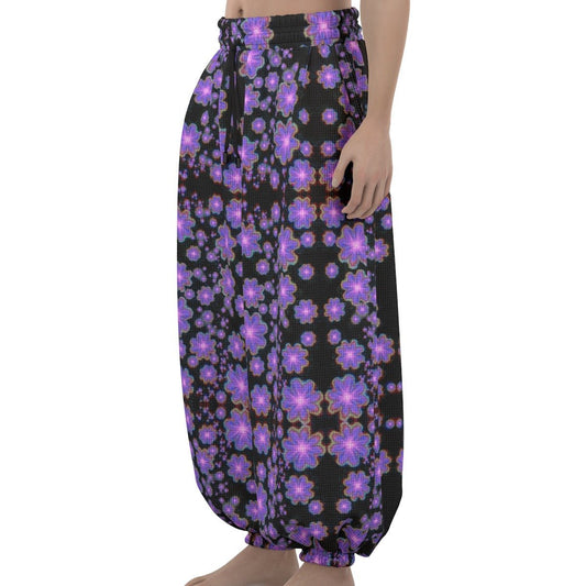 Flower Power Lantern Pants – Unisex Rave & Festival Clothing | Melted Glam - Pants - Melted Glam LLC