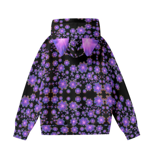 Flower power Cat ears Hoodie unisex | Melted Glam | Rave and festival clothing - Hoodie - Melted Glam LLC