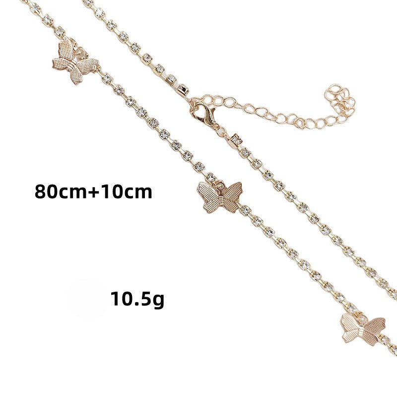 Sexy Bikini Waist Chain Crystals Butterfly Fashion Body Jewelry -Body Jewelry- Melted Glam LLC