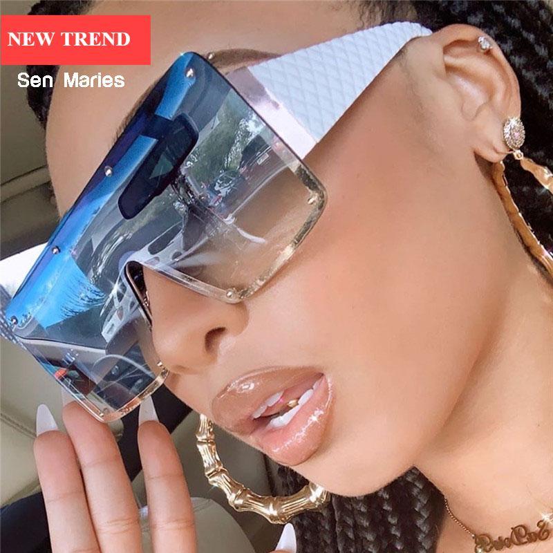 New Square Sunglasses For Women Fashion Oversized Metal Frame Vintage Glasses Retro Gradient Colors Glass With UV400 Protection -STS9NC170157CFR- Melted Glam LLC