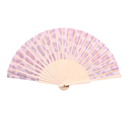 Pink Cheetah Print Hand Fan