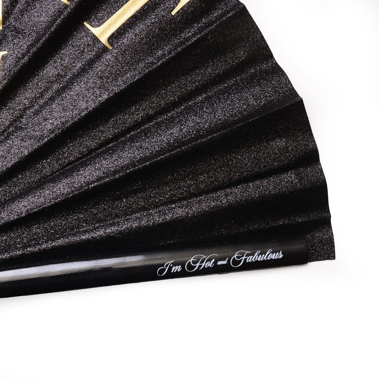 Black Sparkle All Night Long XL Hand Fan