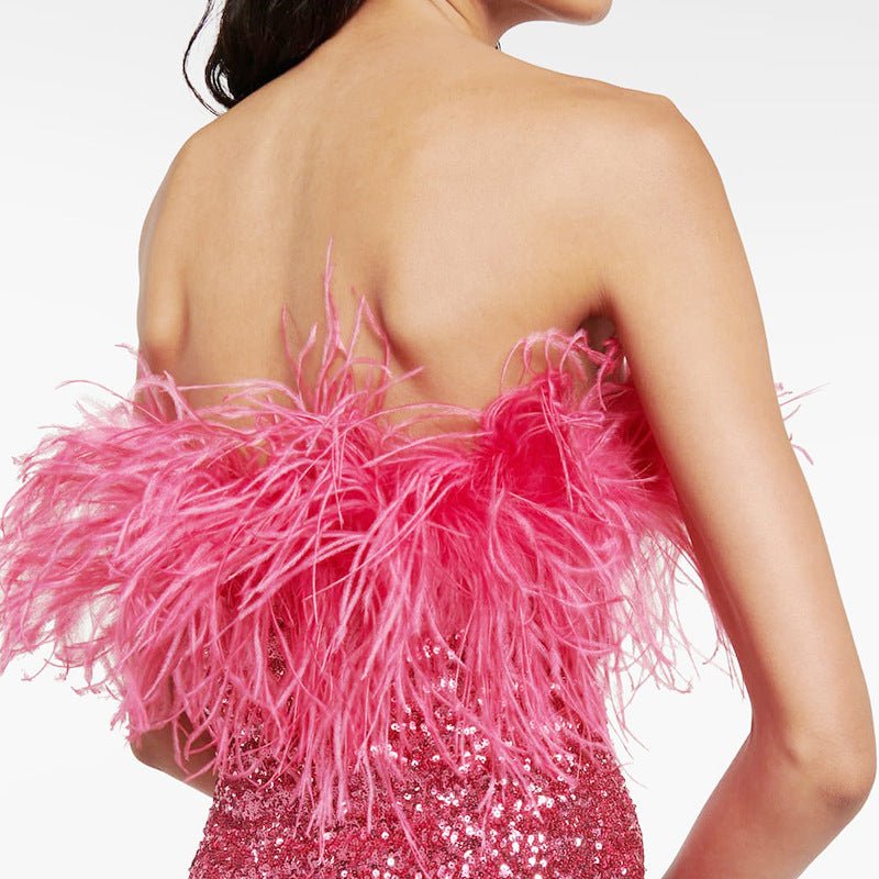 Fashion Rose Red Sequins Dress -Dress- Melted Glam LLC