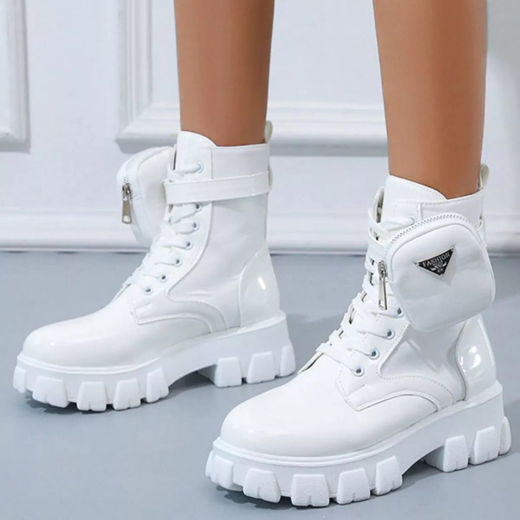 Lace Up Platform Ankle Boots -Platform Boots- Melted Glam LLC