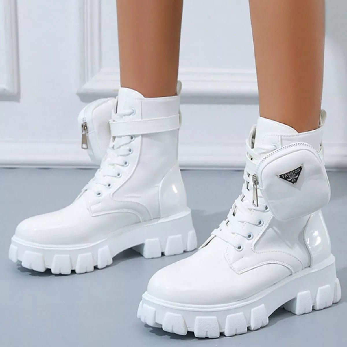 Lace Up Platform Ankle Boots -Platform Boots- Melted Glam LLC