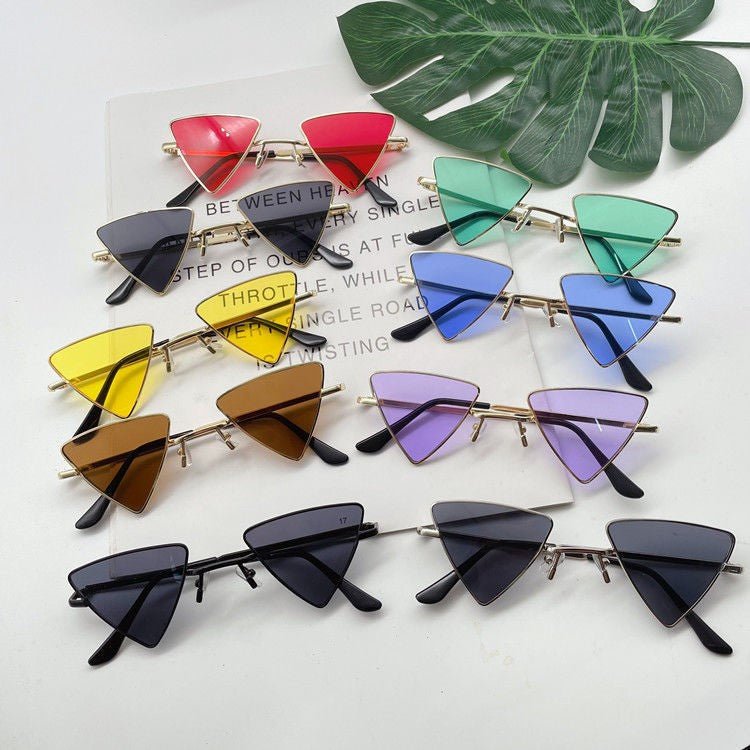 Cat Eye Sunglasses Rimless Cateye Sunglasses Retro Vintage Narrow Triangle Glasses for Women MenModern Retro Triangle Elegant Sunglasses For Women New Luxury Style Glasses For Women/Men New Retro Style Eyeglasses For Women -sunglasses- Melted Glam LLC