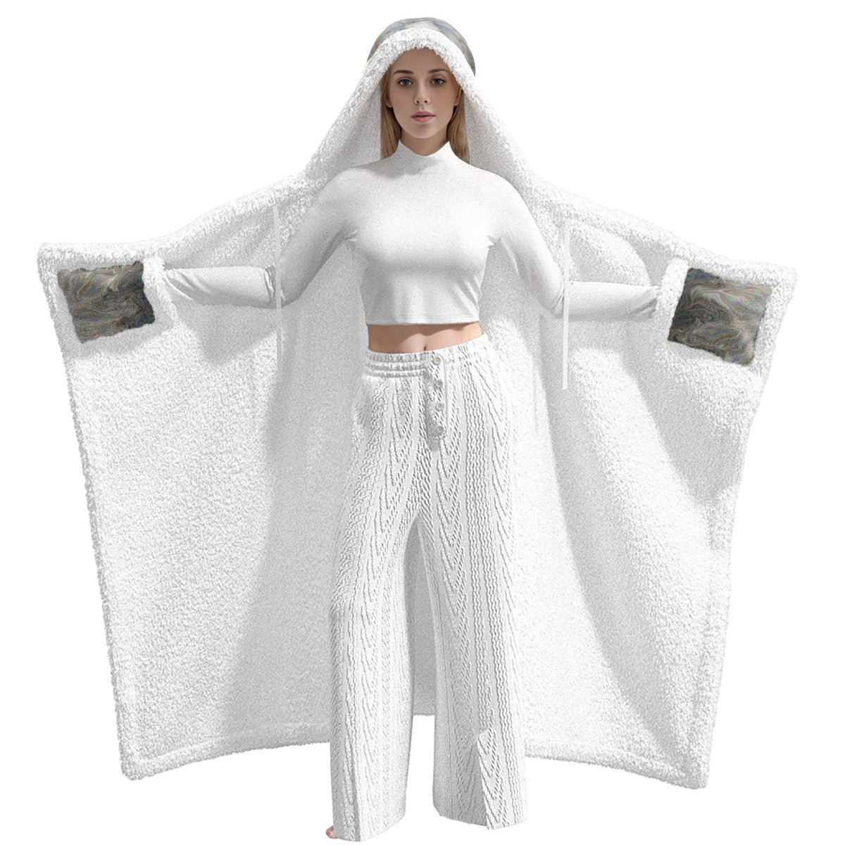 Melting Flower Hooded Blanket – Unisex | Rave & Festival Wear | Melted Glam - Hooded Blanket - Melted Glam LLC