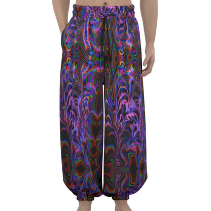 Purple Liquid Lantern Pants – Unisex | Rave & Festival Clothing | Melted Glam - Lantern Pants - Melted Glam LLC