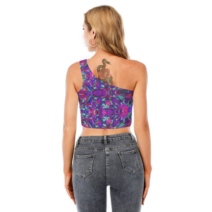One - Shoulder Crop Top – Women's | 12 Melting Options | Rave & Festival Clothing | Melted Glam - Crop Top - Melted Glam LLC