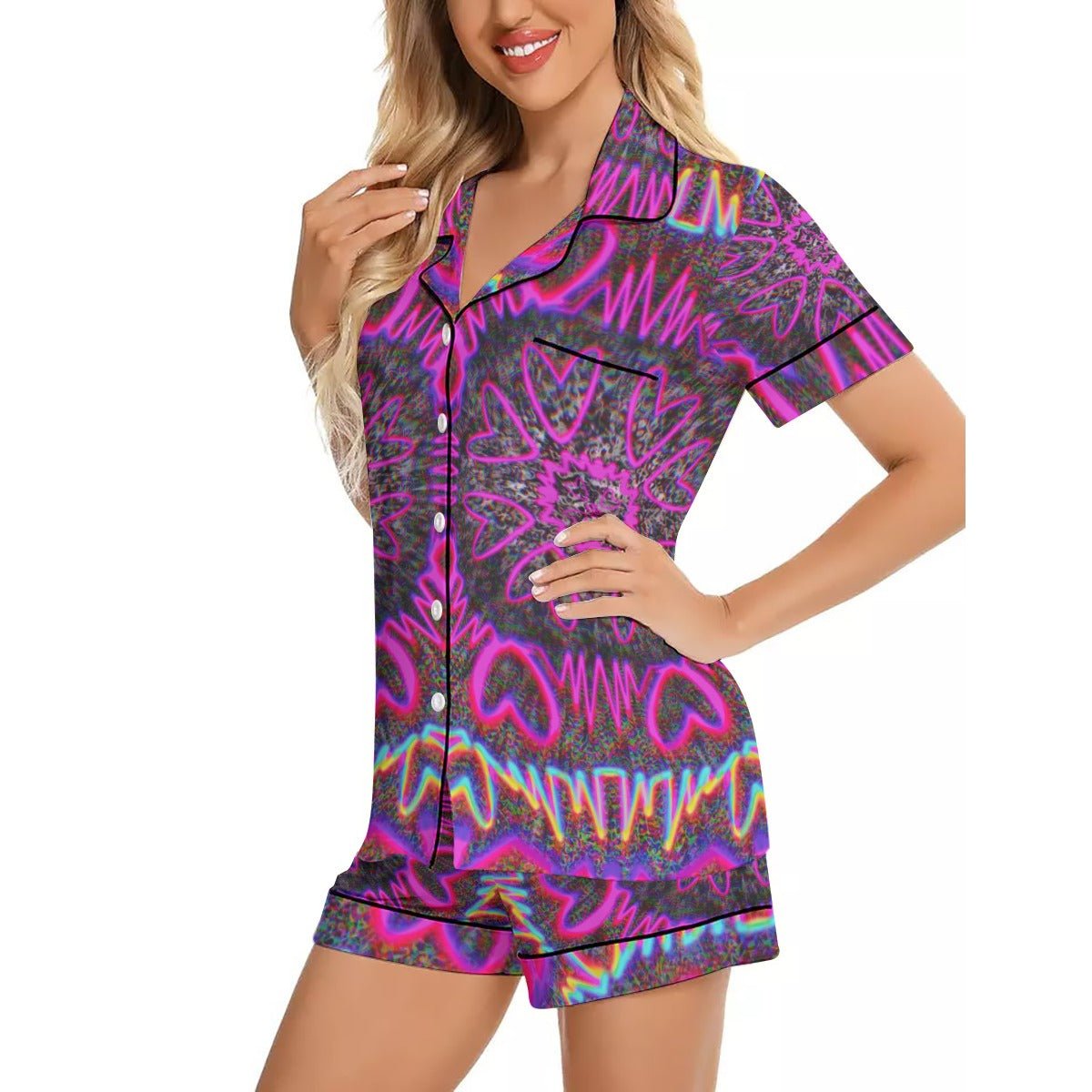 Silk Pajama shorts Set women’s - 12 Melt options |Melted Glam| rave and festival clothing/ lounge - Apparel - Melted Glam LLC
