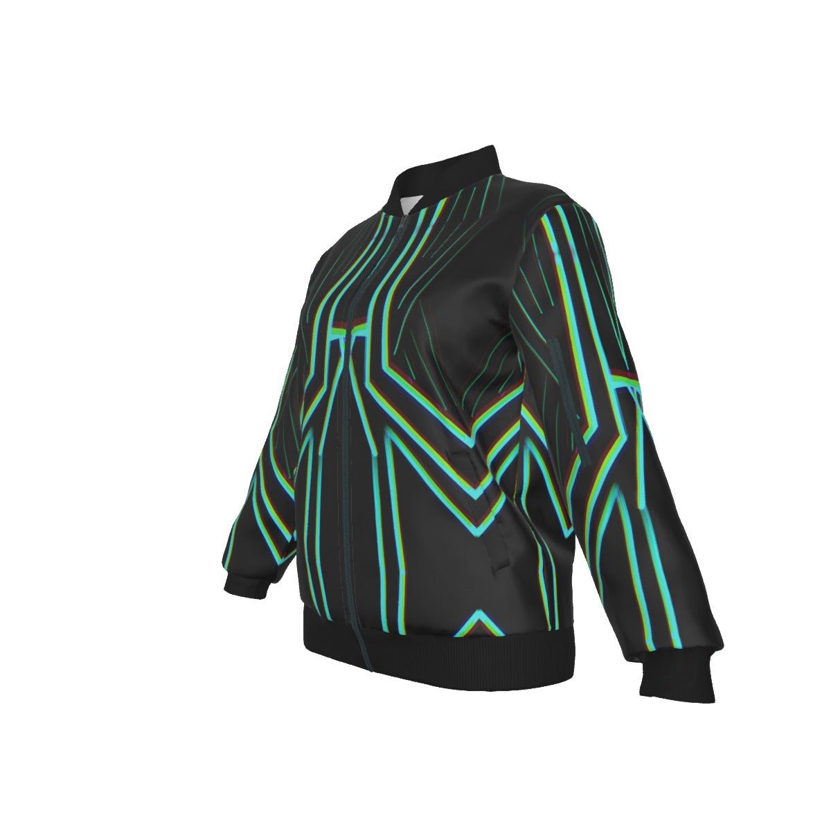Cyber Women's Jacket – Psychedelic All - Over Print | Rave & Festival Outerwear | Melted Glam - Jacket - Melted Glam LLC
