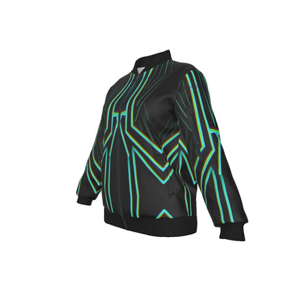 Cyber Women's Jacket – Psychedelic All - Over Print | Rave & Festival Outerwear | Melted Glam - Jacket - Melted Glam LLC