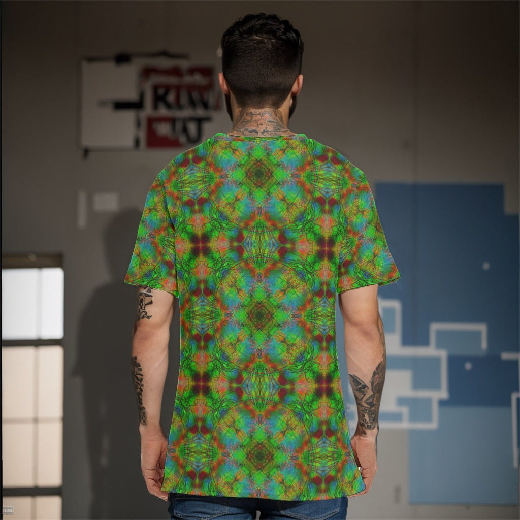 Green Dust O - Neck T-Shirt – Men's Cotton | Rave & Festival Clothing | Melted Glam - T-Shirt - Melted Glam LLC