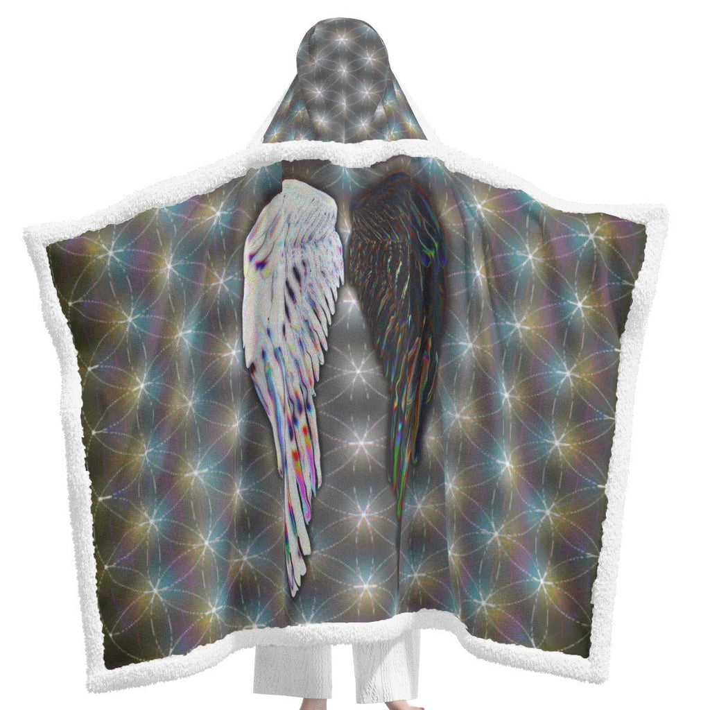 Yin & Yang Wings Hooded Blanket – Unisex | Rave & Festival Wear | Melted Glam - Hooded Blanket - Melted Glam LLC