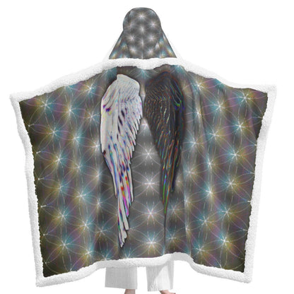 Yin & Yang Wings Hooded Blanket – Unisex | Rave & Festival Wear | Melted Glam - Hooded Blanket - Melted Glam LLC