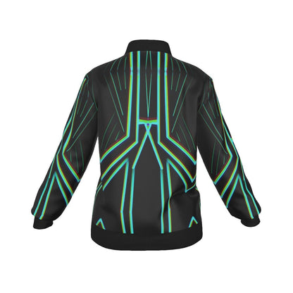 Cyber Women's Jacket – Psychedelic All - Over Print | Rave & Festival Outerwear | Melted Glam - Jacket - Melted Glam LLC