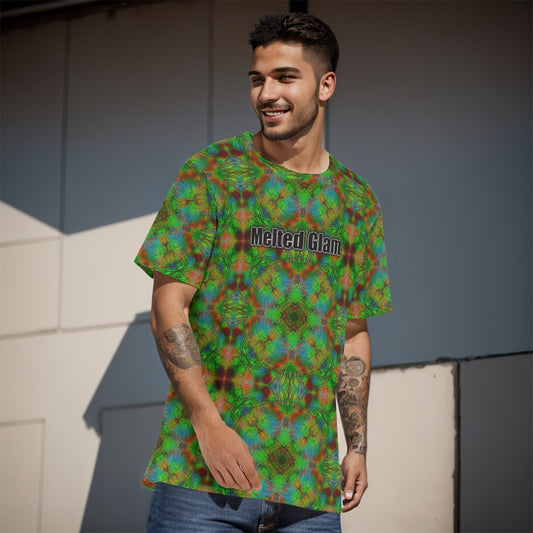 Green Dust O-Neck T-Shirt – Men's Cotton | Rave & Festival Clothing | Melted Glam