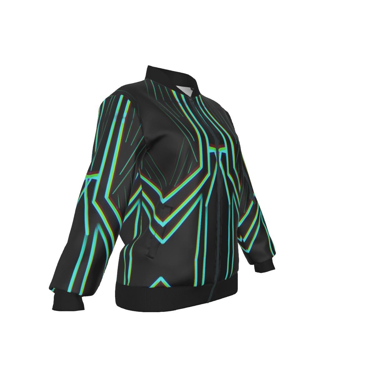 Cyber Women's Jacket – Psychedelic All - Over Print | Rave & Festival Outerwear | Melted Glam - Jacket - Melted Glam LLC