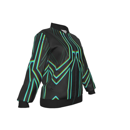 Cyber Women's Jacket – Psychedelic All - Over Print | Rave & Festival Outerwear | Melted Glam - Jacket - Melted Glam LLC