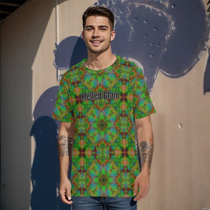 Green Dust O - Neck T-Shirt – Men's Cotton | Rave & Festival Clothing | Melted Glam - T-Shirt - Melted Glam LLC