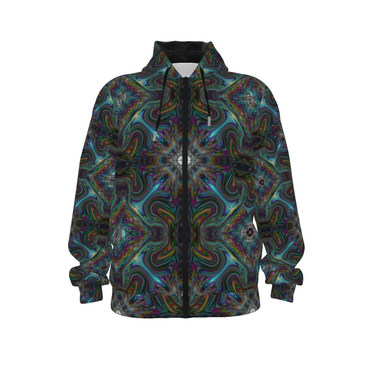 Mind Warp Zip - Up Hoodie – Unisex Cotton | Rave & Festival Clothing | Melted Glam - Hoodie - Melted Glam LLC