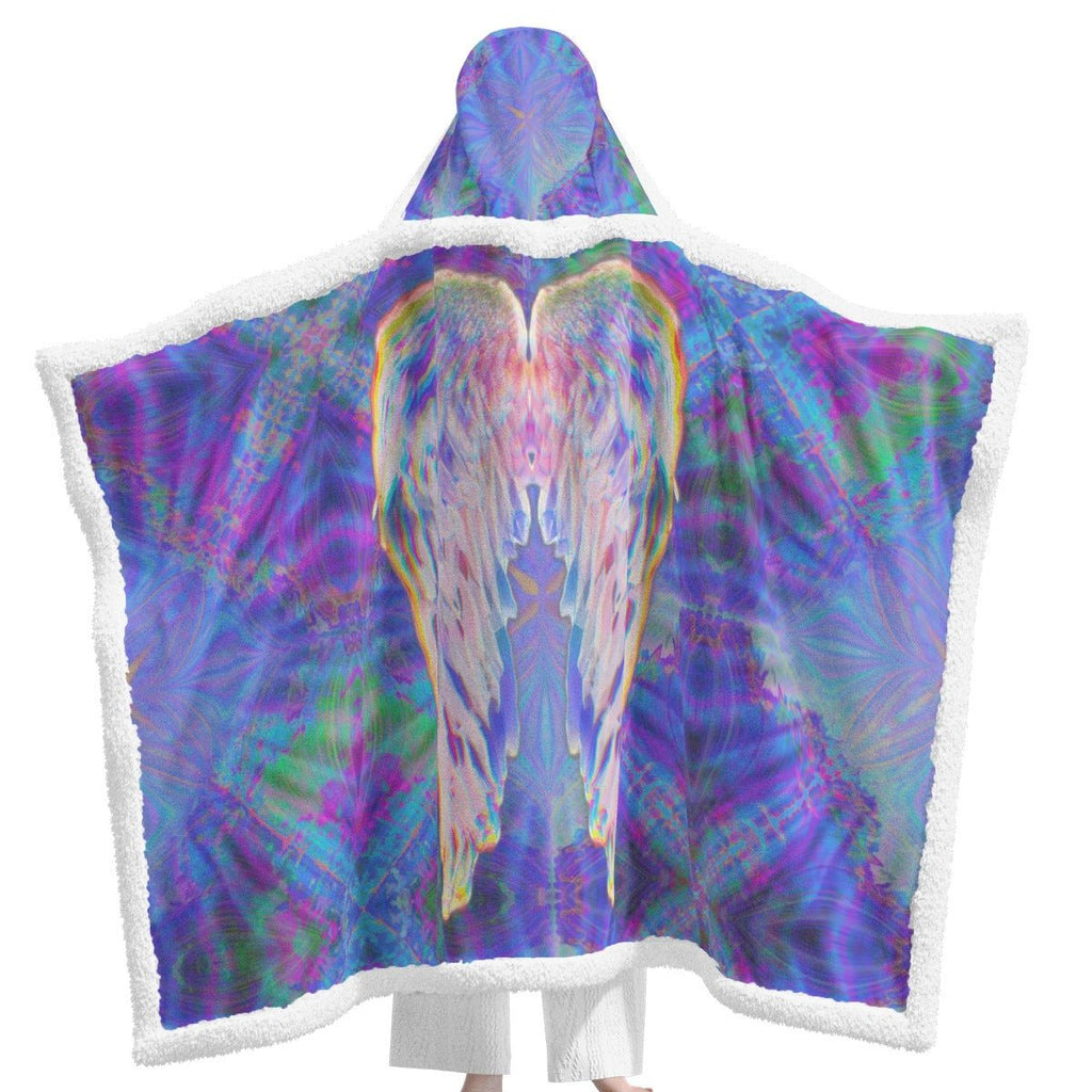 Crystal Wings – Unisex Wearable Hooded Blanket | Rave & Festival Gear | Melted Glam - Hooded Blanket - Melted Glam LLC