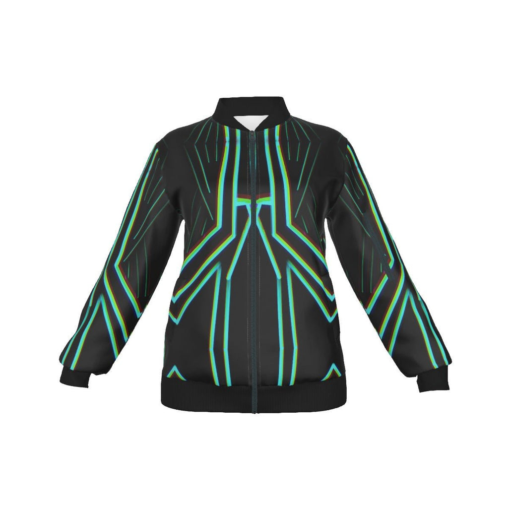 Cyber Women's Jacket – Psychedelic All - Over Print | Rave & Festival Outerwear | Melted Glam - Jacket - Melted Glam LLC