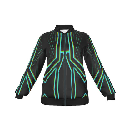 Cyber Women's Jacket – Psychedelic All - Over Print | Rave & Festival Outerwear | Melted Glam - Jacket - Melted Glam LLC