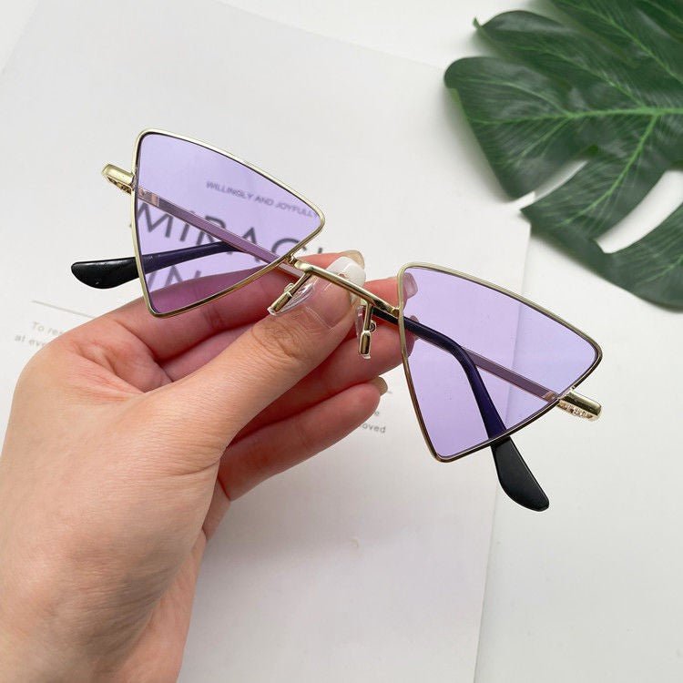 Cat Eye Sunglasses Rimless Cateye Sunglasses Retro Vintage Narrow Triangle Glasses for Women MenModern Retro Triangle Elegant Sunglasses For Women New Luxury Style Glasses For Women/Men New Retro Style Eyeglasses For Women -sunglasses- Melted Glam LLC