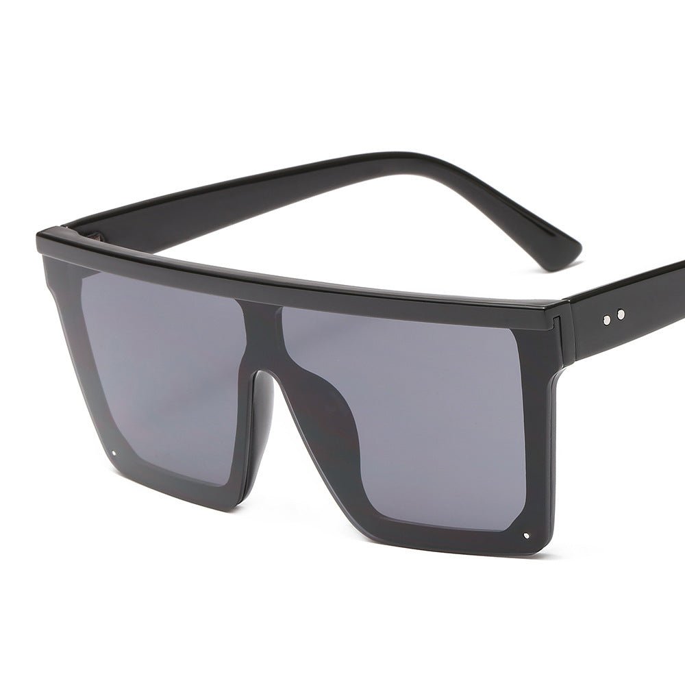 Vintage Women Black Sunglasses Oversized Square Classic Shaped Trendy Sunglasses Luxury Leopard Big Frame Style Sun Glasses For Female Fashion UV Protection Flat Lens Shades -sunglasses- Melted Glam LLC