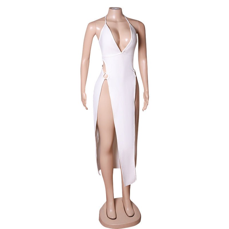 Summer Women's Back Deep V White Evening Dress -Dress- Melted Glam LLC