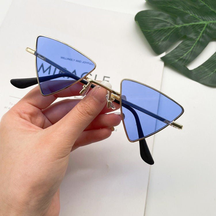 Cat Eye Sunglasses Rimless Cateye Sunglasses Retro Vintage Narrow Triangle Glasses for Women MenModern Retro Triangle Elegant Sunglasses For Women New Luxury Style Glasses For Women/Men New Retro Style Eyeglasses For Women -sunglasses- Melted Glam LLC