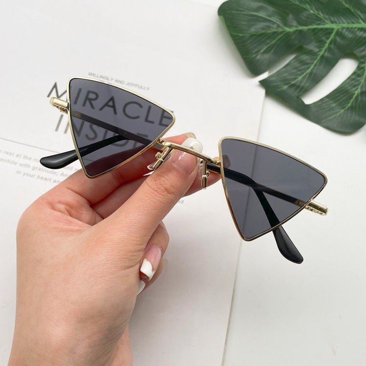 Cat Eye Sunglasses Rimless Cateye Sunglasses Retro Vintage Narrow Triangle Glasses for Women MenModern Retro Triangle Elegant Sunglasses For Women New Luxury Style Glasses For Women/Men New Retro Style Eyeglasses For Women -sunglasses- Melted Glam LLC