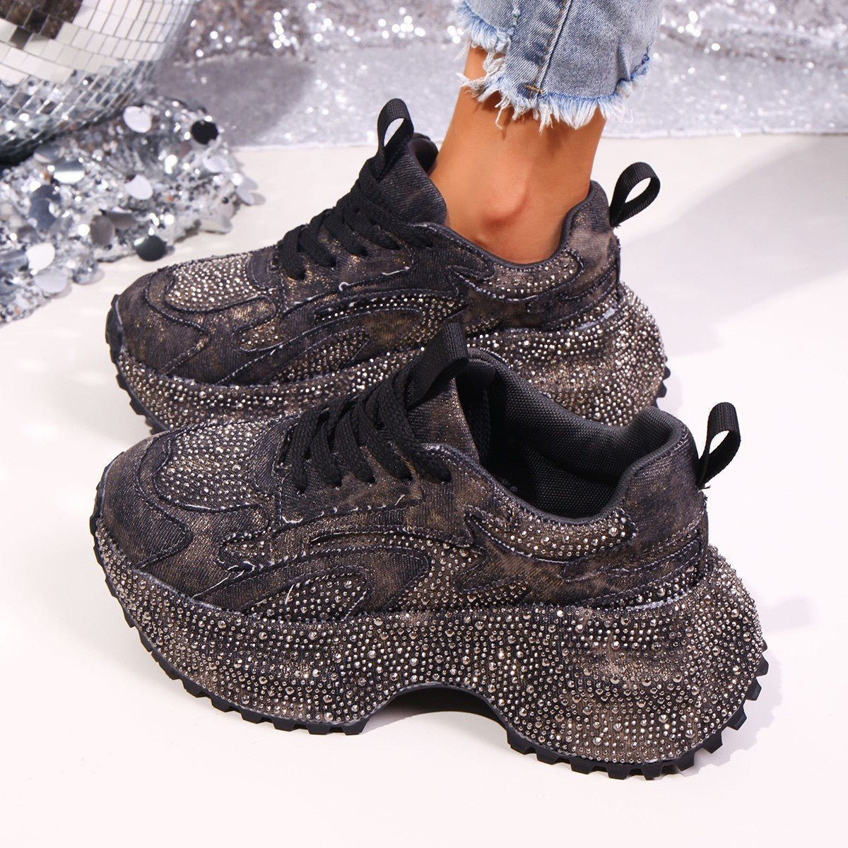 Women's Height-Increasing Platform Sneakers - Thick Sole Casual Shoes -Women's Shoes- Melted Glam LLC