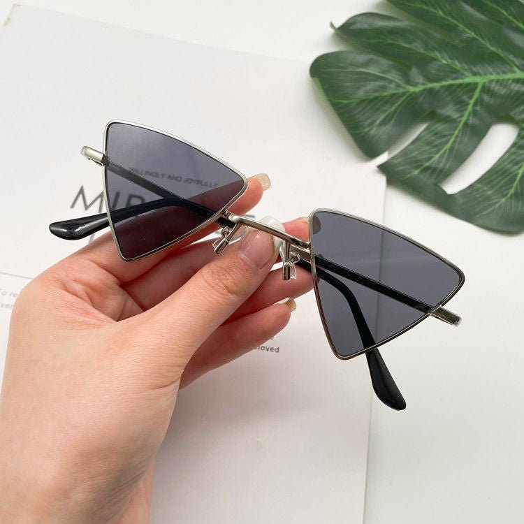 Cat Eye Sunglasses Rimless Cateye Sunglasses Retro Vintage Narrow Triangle Glasses for Women MenModern Retro Triangle Elegant Sunglasses For Women New Luxury Style Glasses For Women/Men New Retro Style Eyeglasses For Women -sunglasses- Melted Glam LLC