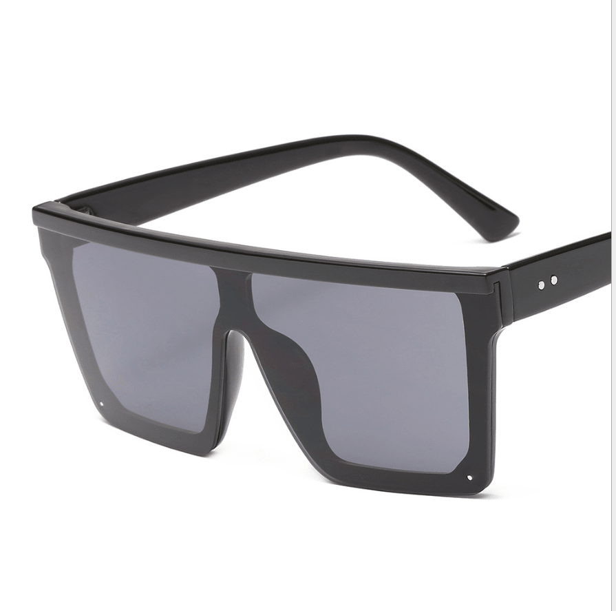 Vintage Women Black Sunglasses Oversized Square Classic Shaped Trendy Sunglasses Luxury Leopard Big Frame Style Sun Glasses For Female Fashion UV Protection Flat Lens Shades -sunglasses- Melted Glam LLC