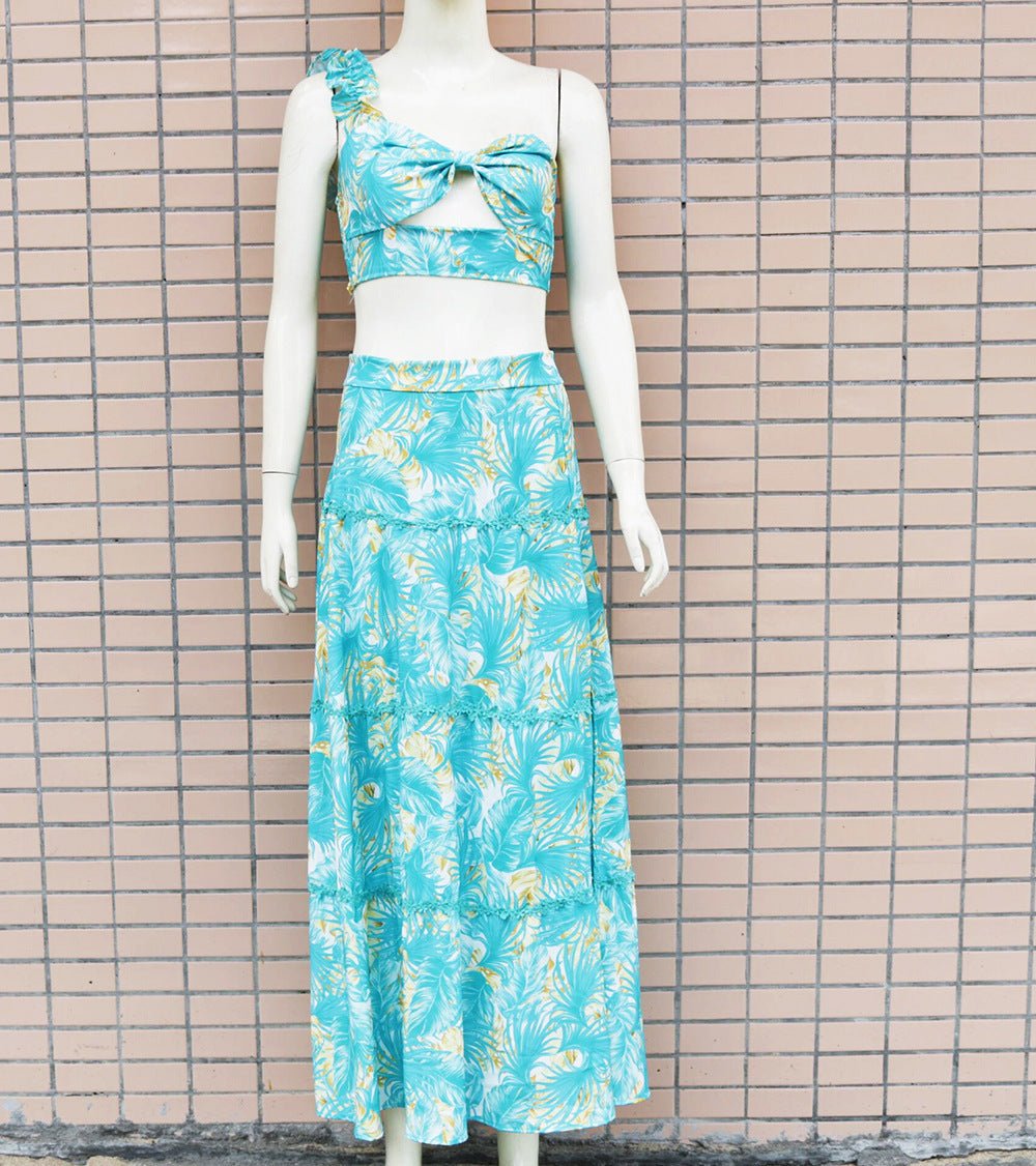 One-shoulder Back Fashionable Two-piece Sexy Dress -Dress- Melted Glam LLC