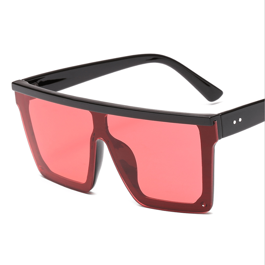 Vintage Women Black Sunglasses Oversized Square Classic Shaped Trendy Sunglasses Luxury Leopard Big Frame Style Sun Glasses For Female Fashion UV Protection Flat Lens Shades -sunglasses- Melted Glam LLC