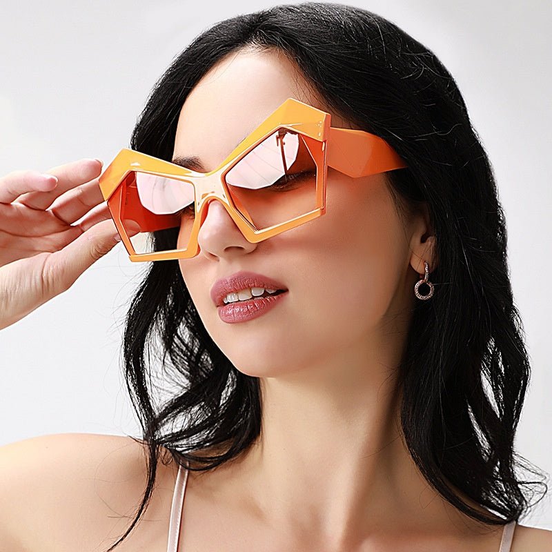 Oversized Square Cateye Polarized Sunglasses Big Trendy Style Fashionable Personality Big Frame Sunglasses New Fashionable & Popular Street Style Sunglasses For Women -Sunglasses- Melted Glam LLC