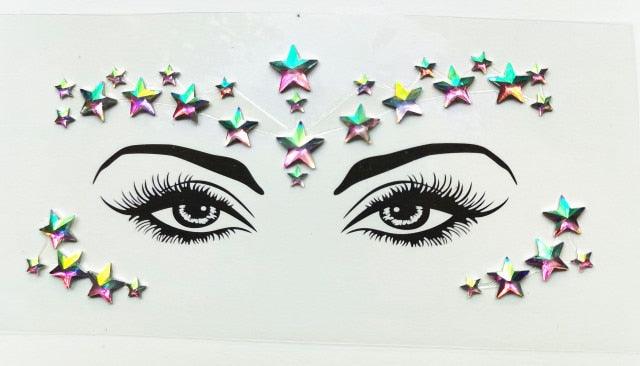 3D Makeup Tattoo Face Gems Glitter Face Jewels Crystal Stickers Face Glitter for Festival Carnival Party -Temporary tattoos- Melted Glam LLC