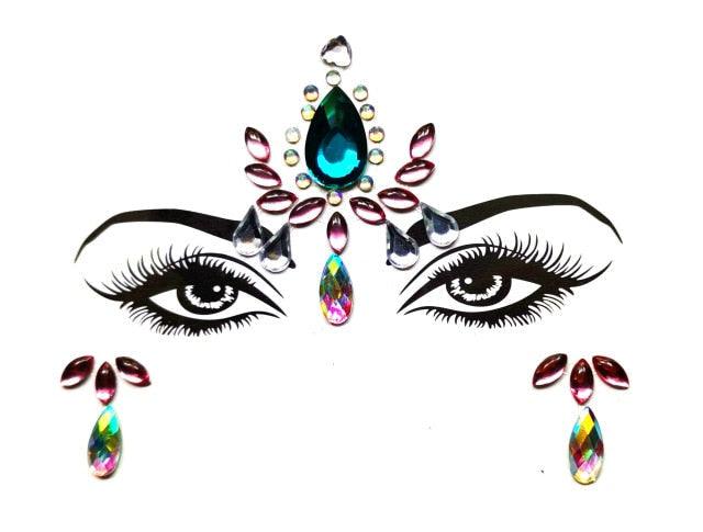 3D Makeup Tattoo Face Gems Glitter Face Jewels Crystal Stickers Face Glitter for Festival Carnival Party -Temporary tattoos- Melted Glam LLC