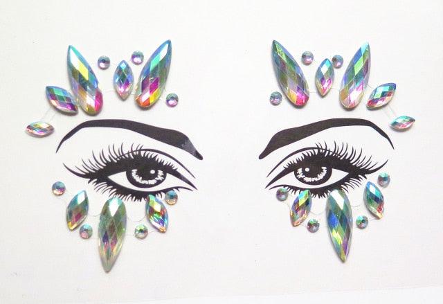 3D Makeup Tattoo Face Gems Glitter Face Jewels Crystal Stickers Face Glitter for Festival Carnival Party -Temporary tattoos- Melted Glam LLC
